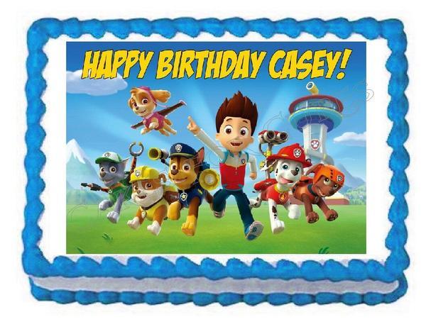 Paw Patrol Cake Topper, Edible Cake Toppers, Edible Picture