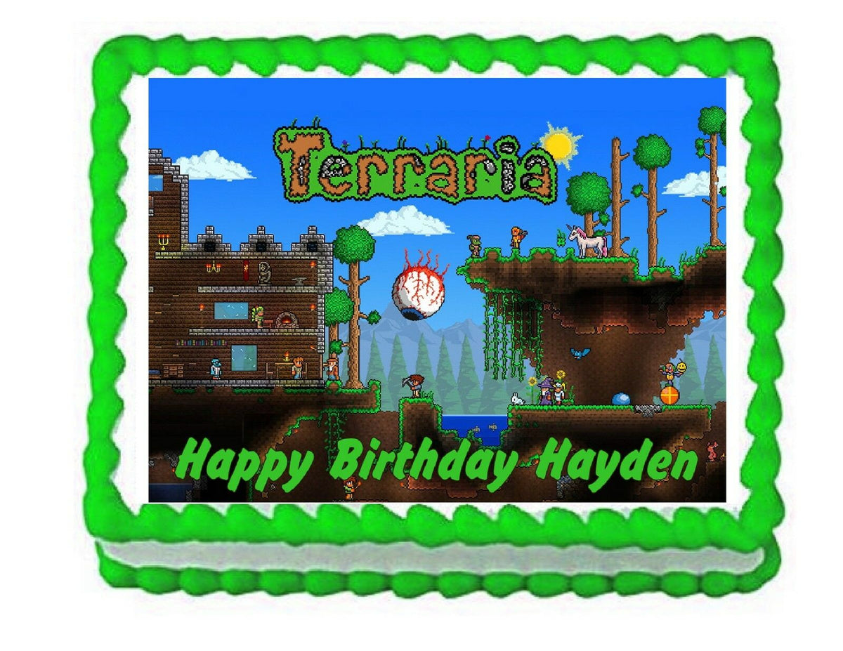 Terraria - Edible Birthday Cake OR Cupcake Topper – Edible Prints