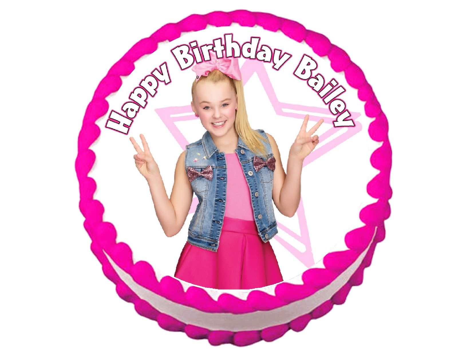 EDIBLE Jojo Siwa Wafer Paper Sheet Cake Topper Birthday Party