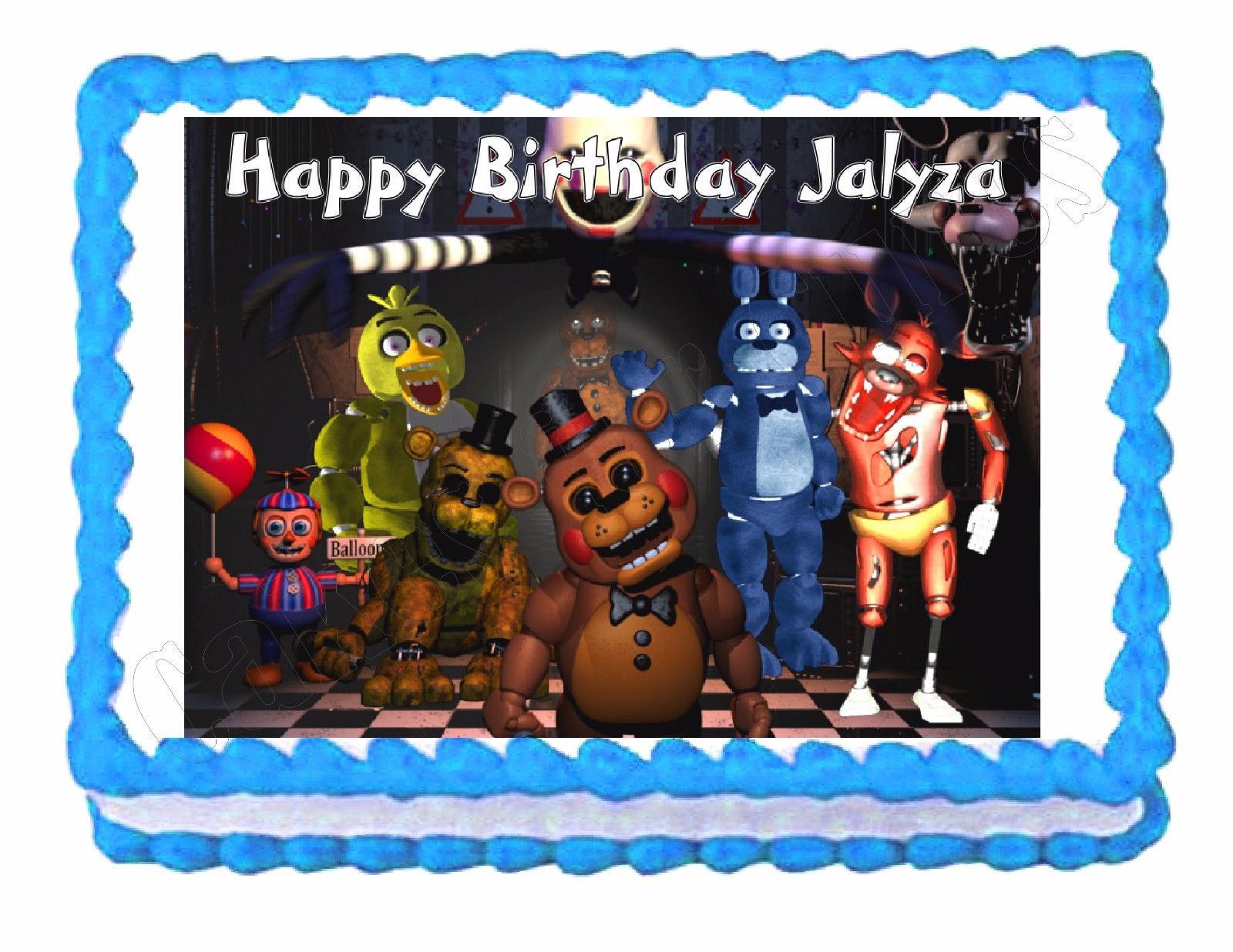 Five nights at Freddy's FNaF Edible Cake Image Cake Topper