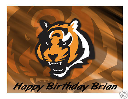 Cincinnati Bengals Birthday Cake Topper Sports Party Custom Cake