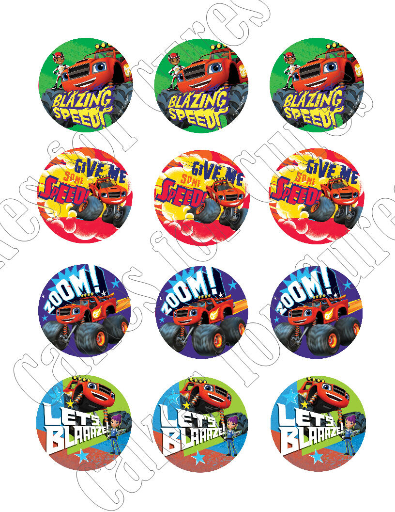 Blaze and the Monster Machines Edible Cupcake Toppers – Cakes For Cures