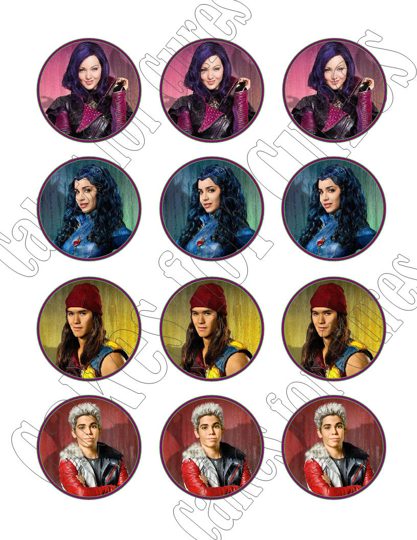 Disney Descendants Edible Cupcake Images - Cupcake Toppers - Cakes For Cures