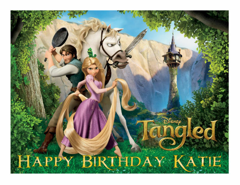 Amazon.com: Tangled Pascal Dressed as Rapunzel Themed 7 Piece Birthday Cake  Topper Set (Unique Design) : Grocery & Gourmet Food