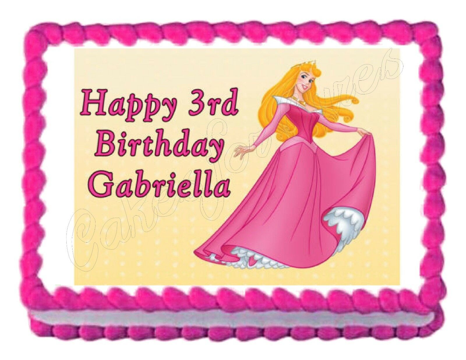 Aurora Princess birthday theme cake topper customized – PartyAccessories.pk