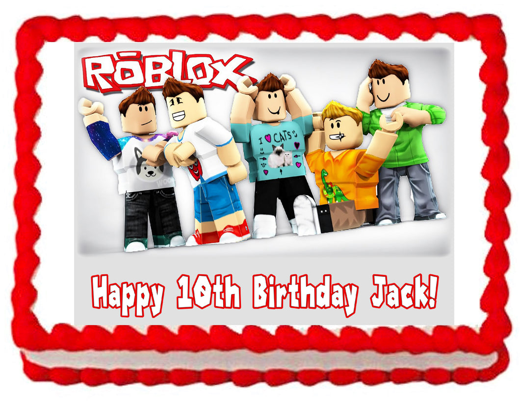 A4 Roblox Edible Icing or Wafer Birthday Cake Topper